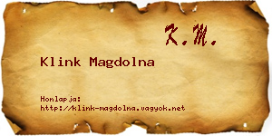 Klink Magdolna névjegykártya